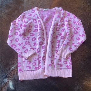 Super cute pink leopard cardigan.